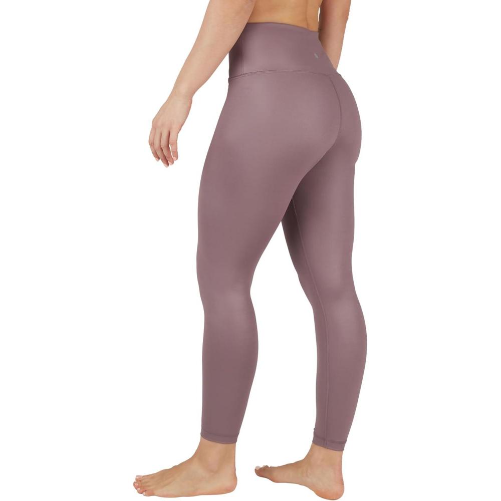 image90 Degree By Reflex Womens High Waist High Shine Faux Leather Ankle LeggingsPeppercorn
