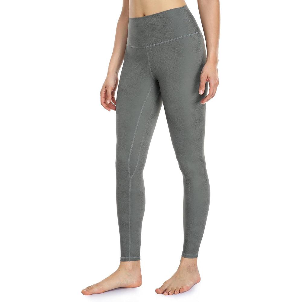 imageColorfulkoala Womens High Waisted Matte Faux Leather Leggings Full Length Yoga PantsGrey Sage