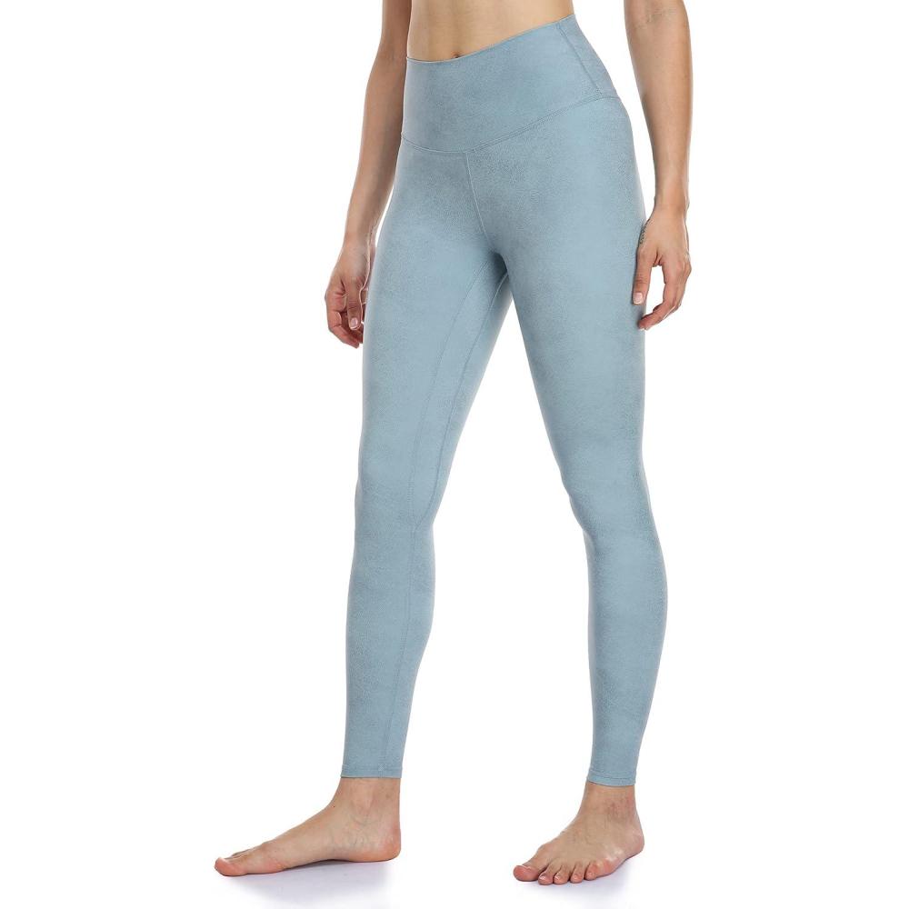 imageColorfulkoala Womens High Waisted Matte Faux Leather Leggings Full Length Yoga PantsSmoky Blue