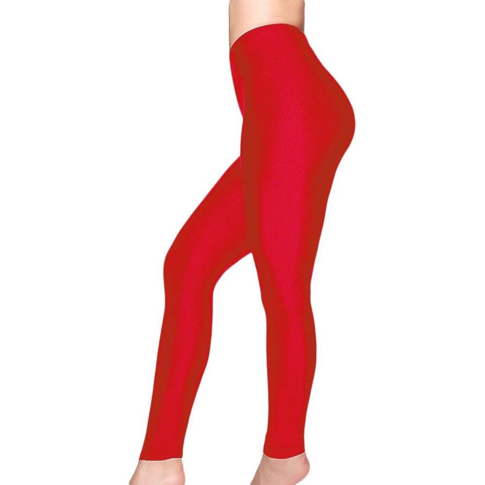 imageRomastory Womens Stretched Shiny Sports Leggings MidWaist Elastic Pants Shining Leggings TightsRed
