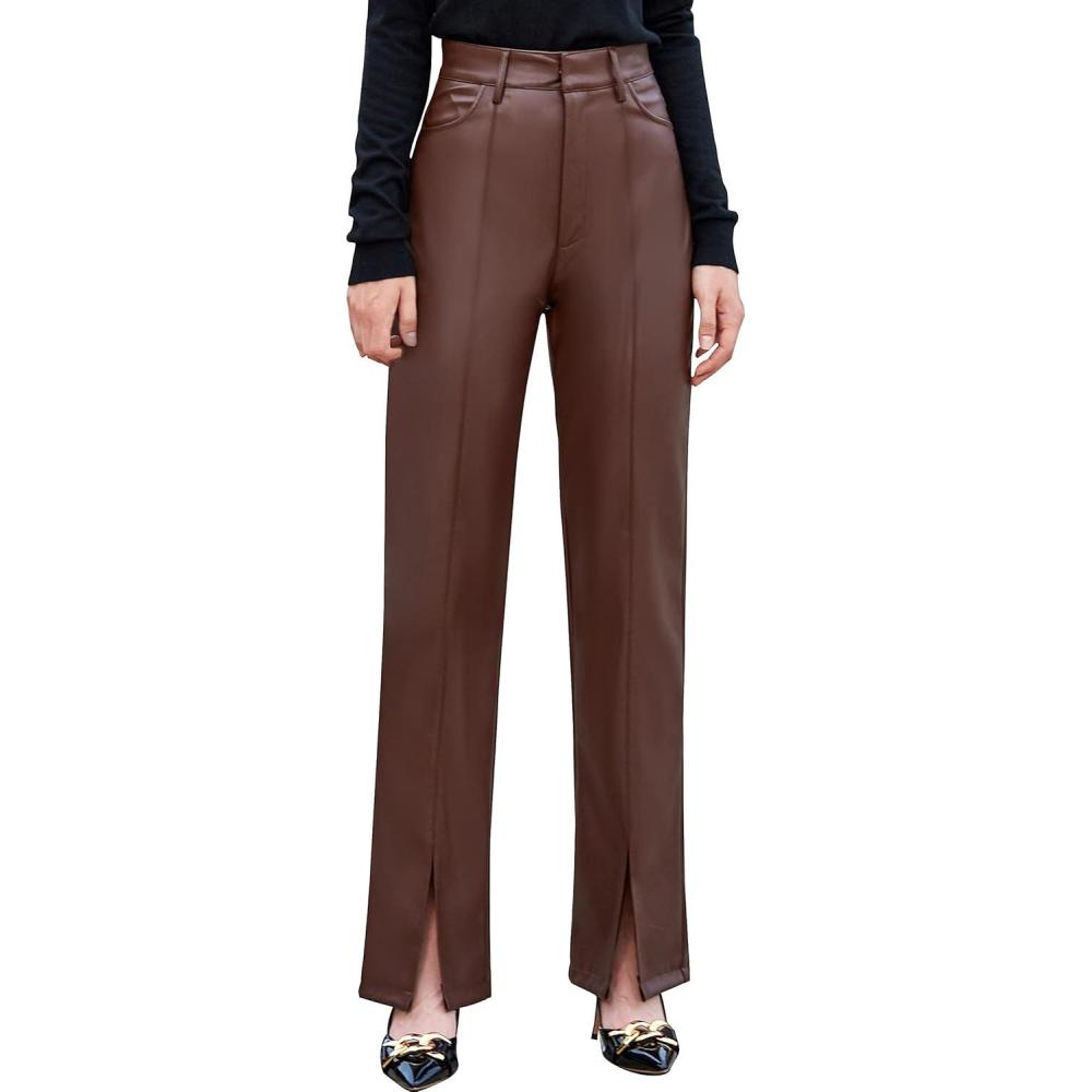 imageS P Y M Womens Stretchy Jeggings Faux Leather Legging Pants with Pockets Regular and Plus Size06slimCoffeeno Stretch Please Order Size Up