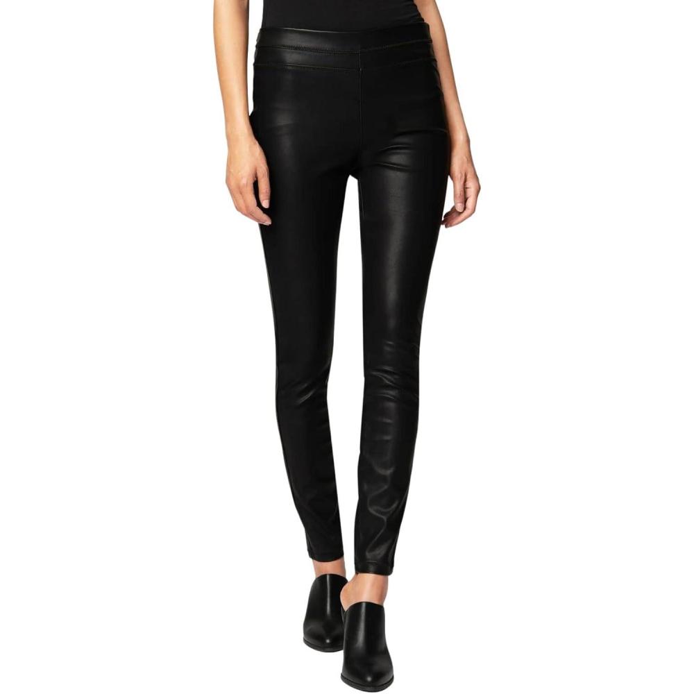 imageWomens Luxury Vegan Leather Pants Comfortable Biker Style Leggings Super Soft High Waist Tummy ControlBlack