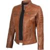 Café Racer Leather Jacket - Brown Without Wax