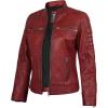 Cafe Racer - Women Red Wax Leather Jacket