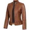 Amy - Brown Leather Jacket Women