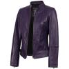 Amy - Purple Leather Jacket Women