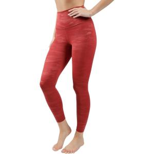 90 Degree By Reflex High Waist Tummy Control Squat Proof Ankle Length Printed Leggings(Camo Sangria)