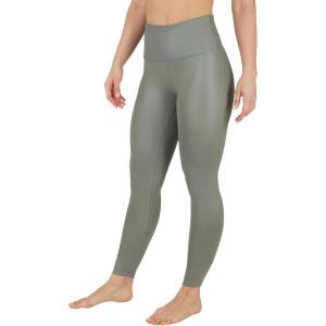 90 Degree By Reflex Womens High Waist High Shine Faux Leather Ankle Leggings(Mulled Basil)