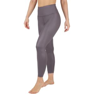 90 Degree By Reflex Womens High Waist High Shine Faux Leather Ankle Leggings(Pavement)