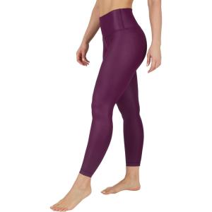 90 Degree By Reflex Womens High Waist High Shine Faux Leather Ankle Leggings(Potent Purple)