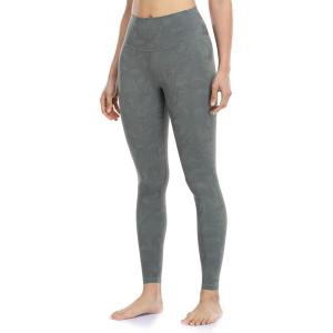 Colorfulkoala Women’s High Waisted Matte Faux Leather Leggings Full Length Yoga Pants(Camo Green)