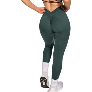 Danysu V Back Scrunch Butt Leggings for Women Soft High Waisted Booty Tights Workout Gym Yoga Pants(#1.forest Night)
