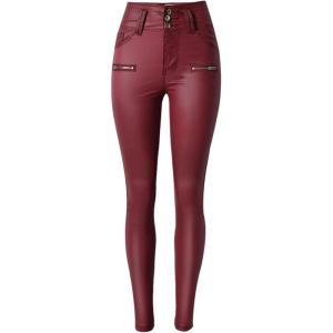 Faringoto Women’s Pu Faux Leather Pants Slim Leggings Variety of Styles with Pockets(057)