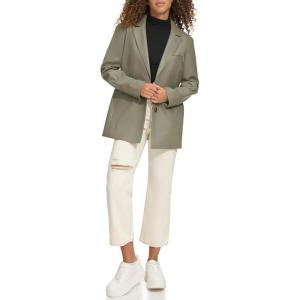 Levi’s Womens Faux Leather Single Breasted Blazer(Sage)