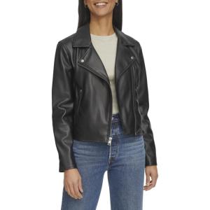 Levi’s womens Smooth Faux Leather Moto (Standard and Plus Sizes)(Black)