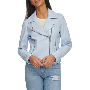 Levi’s womens Smooth Faux Leather Moto (Standard and Plus Sizes)(Dusty Blue)