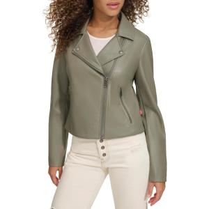 Levi’s womens Smooth Faux Leather Moto (Standard and Plus Sizes)(Sage)