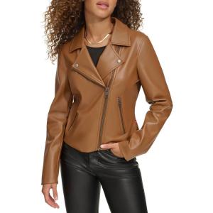 Levi’s womens Smooth Faux Leather Moto (Standard and Plus Sizes)(Toffee)