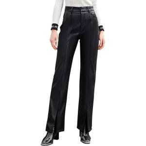 S P Y M Womens Stretchy Jeggings, Faux Leather Legging Pants with Pockets, Regular and Plus Size(06slim/Black-no Stretch Please Order Size Up)