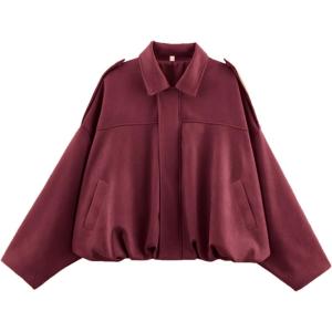 Womens Faux Suede Bomber Jacket Casual Lapel Pilot Cropped Coat Oversized Motorcycle Jackets 2025 Outerwear(Purple)