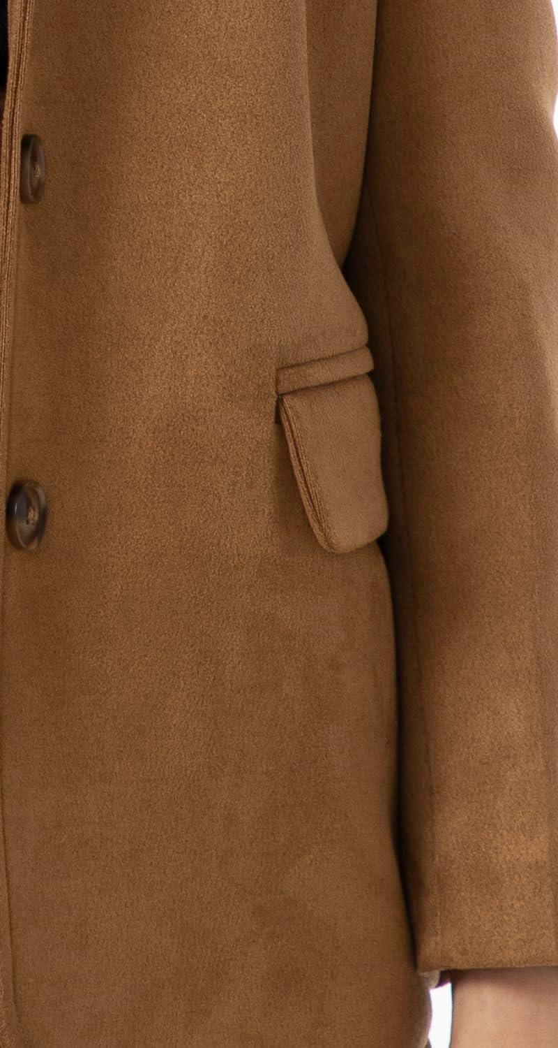imageAbabalaya Womens Faux Suede Blazer Thick Jacket Fall Fashion Casual CoatAvintage Brown