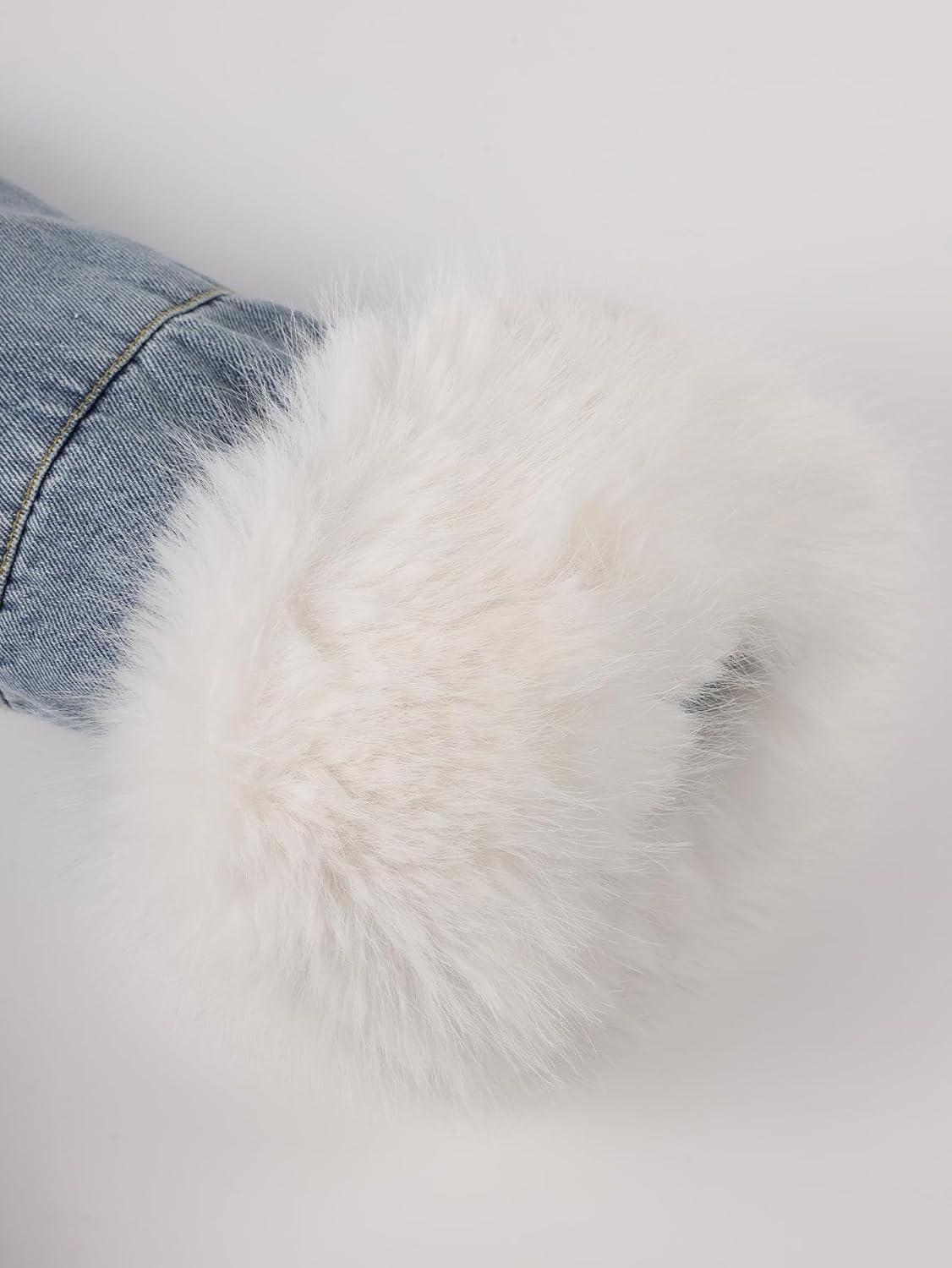 imageBellivera Women Twill Parka Jacket Winter Fashion Warm Long Hood Coat with Faux Fur CollarBeige Sherpa Fleece Jean Jackets