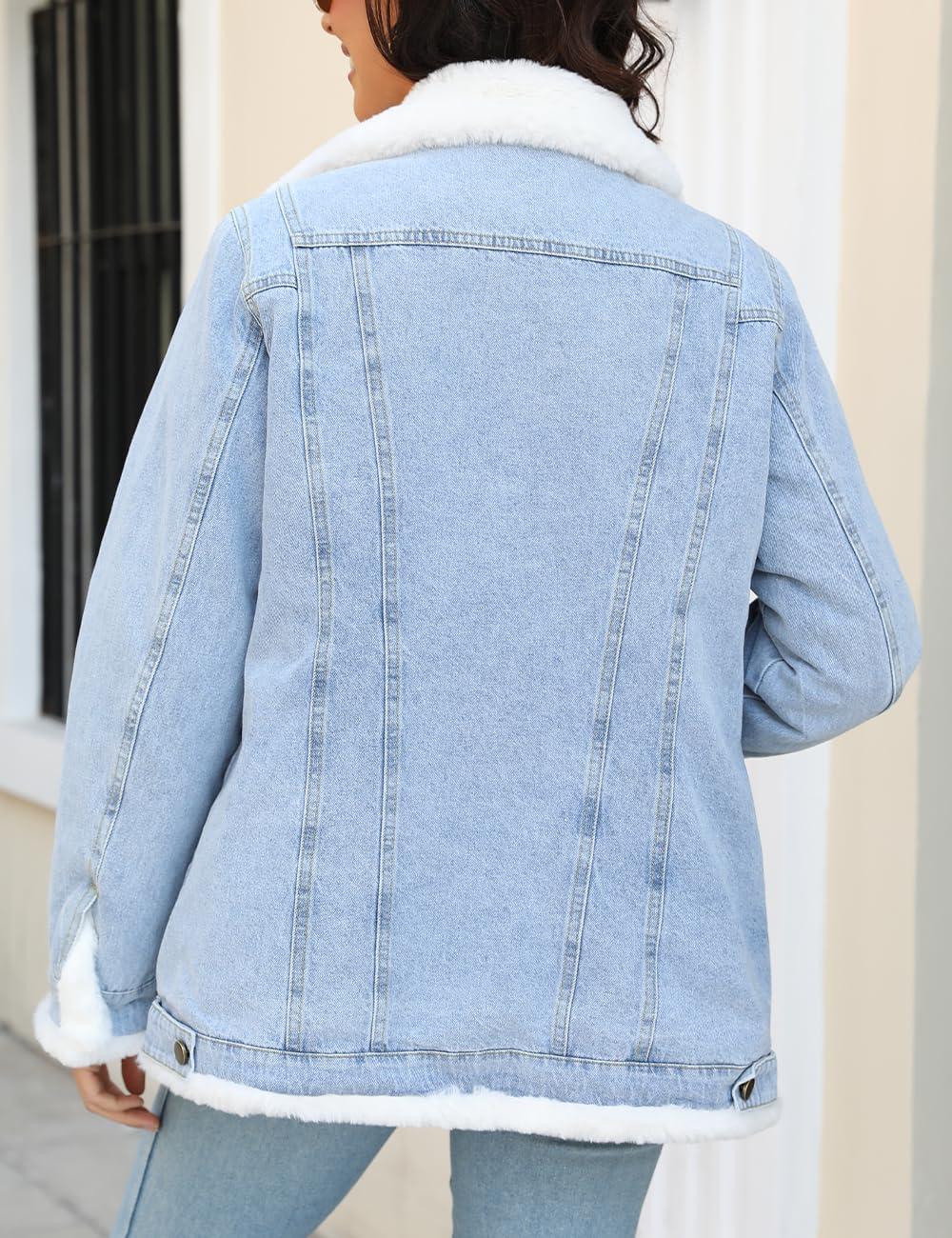imageBellivera Women Twill Parka Jacket Winter Fashion Warm Long Hood Coat with Faux Fur CollarBlue Denim