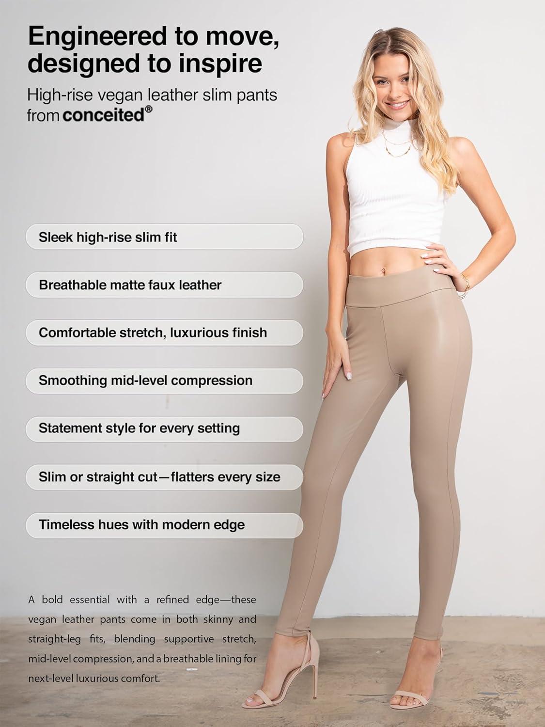 imageConceited Luxe Leggings Velvet or Vegan Leather Plus Size AvailableBeige Nude