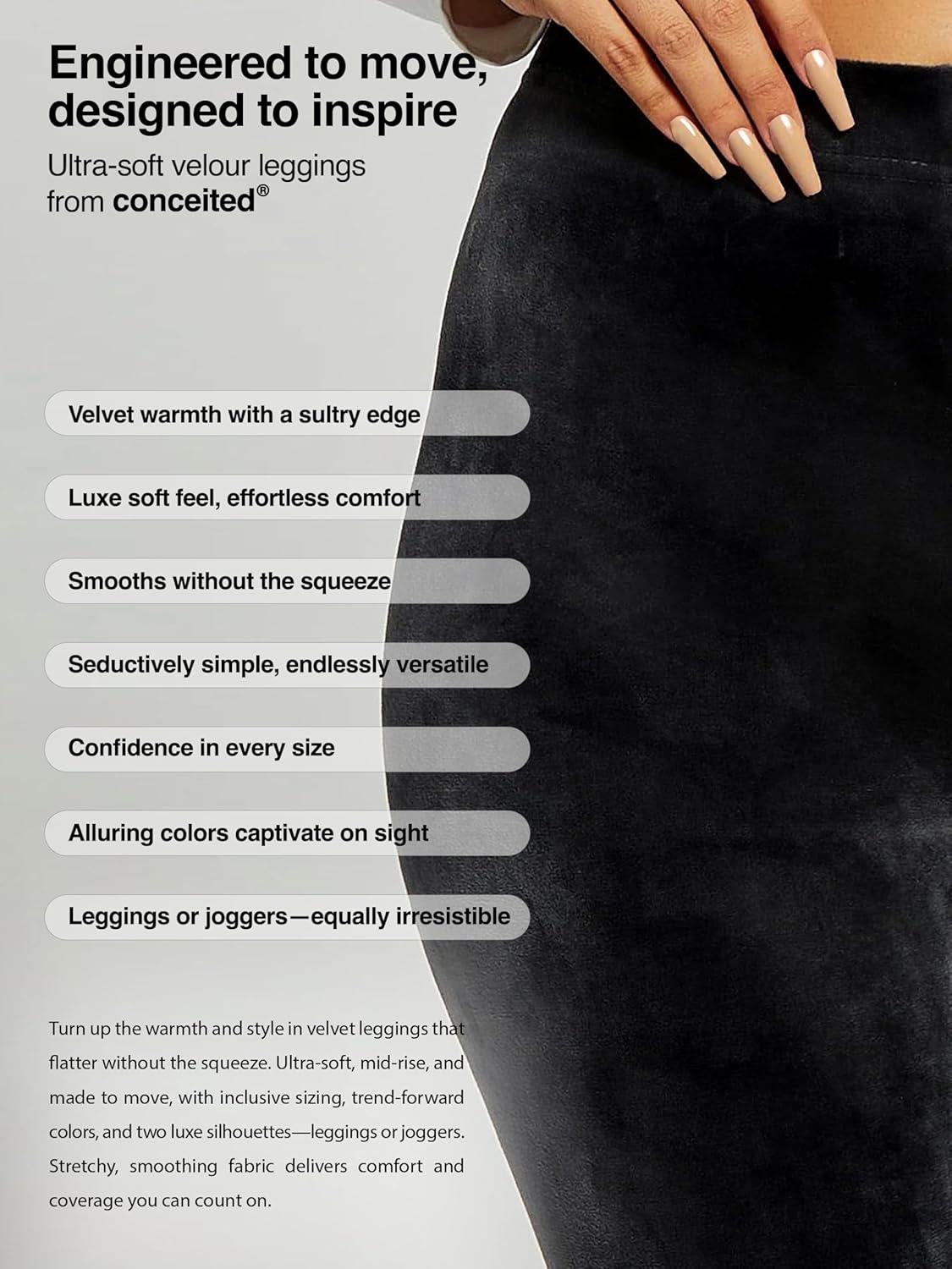 imageConceited Luxe Leggings Velvet or Vegan Leather Plus Size AvailableBlack