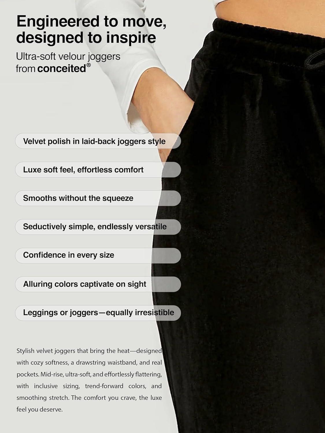 imageConceited Luxe Leggings Velvet or Vegan Leather Plus Size AvailableBlack