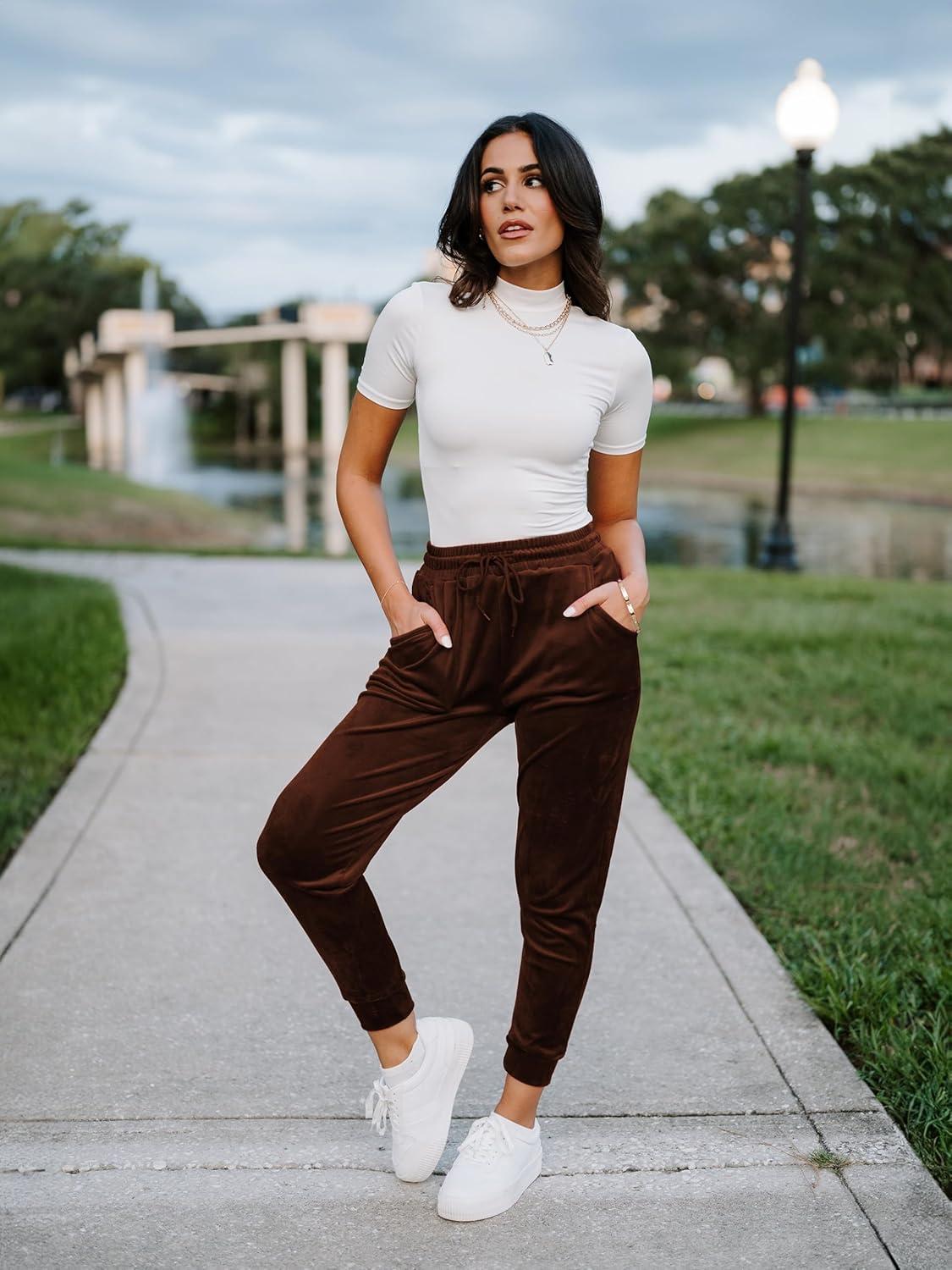 imageConceited Luxe Leggings Velvet or Vegan Leather Plus Size AvailableBrown