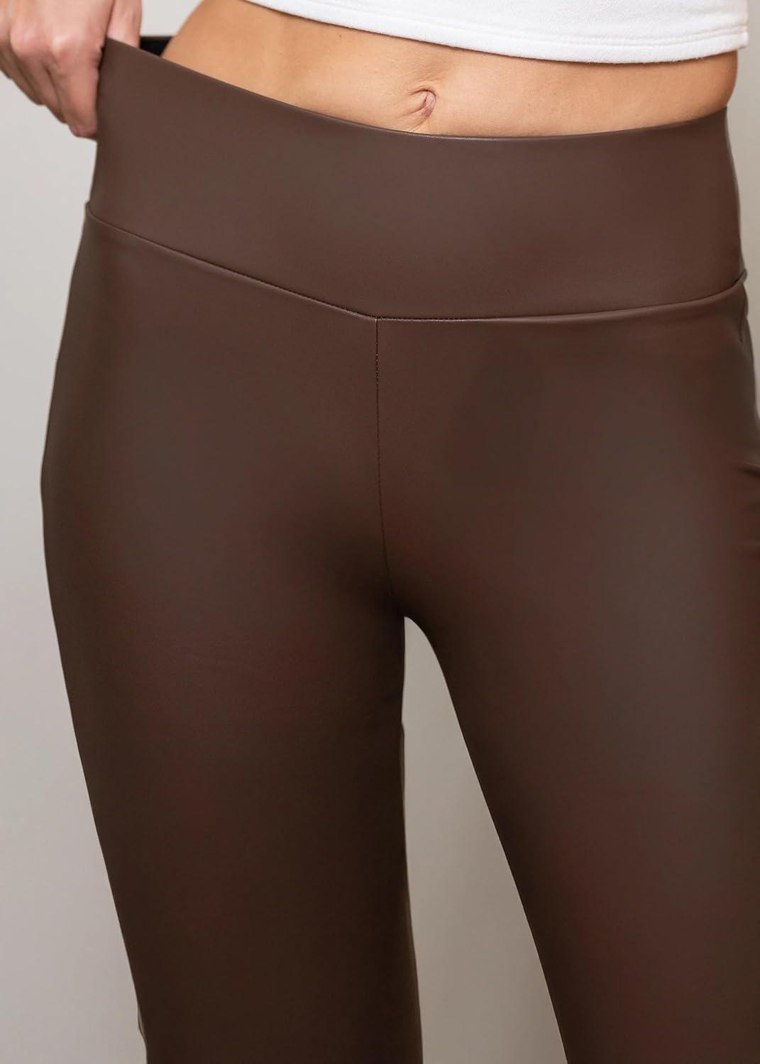 imageConceited Luxe Leggings Velvet or Vegan Leather Plus Size AvailableBrown