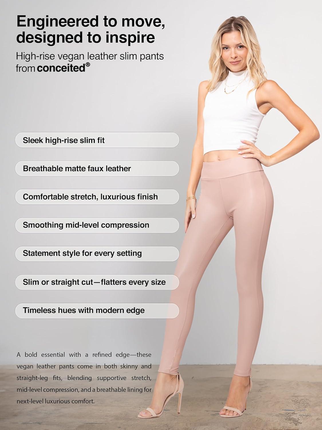 imageConceited Luxe Leggings Velvet or Vegan Leather Plus Size AvailableMauve