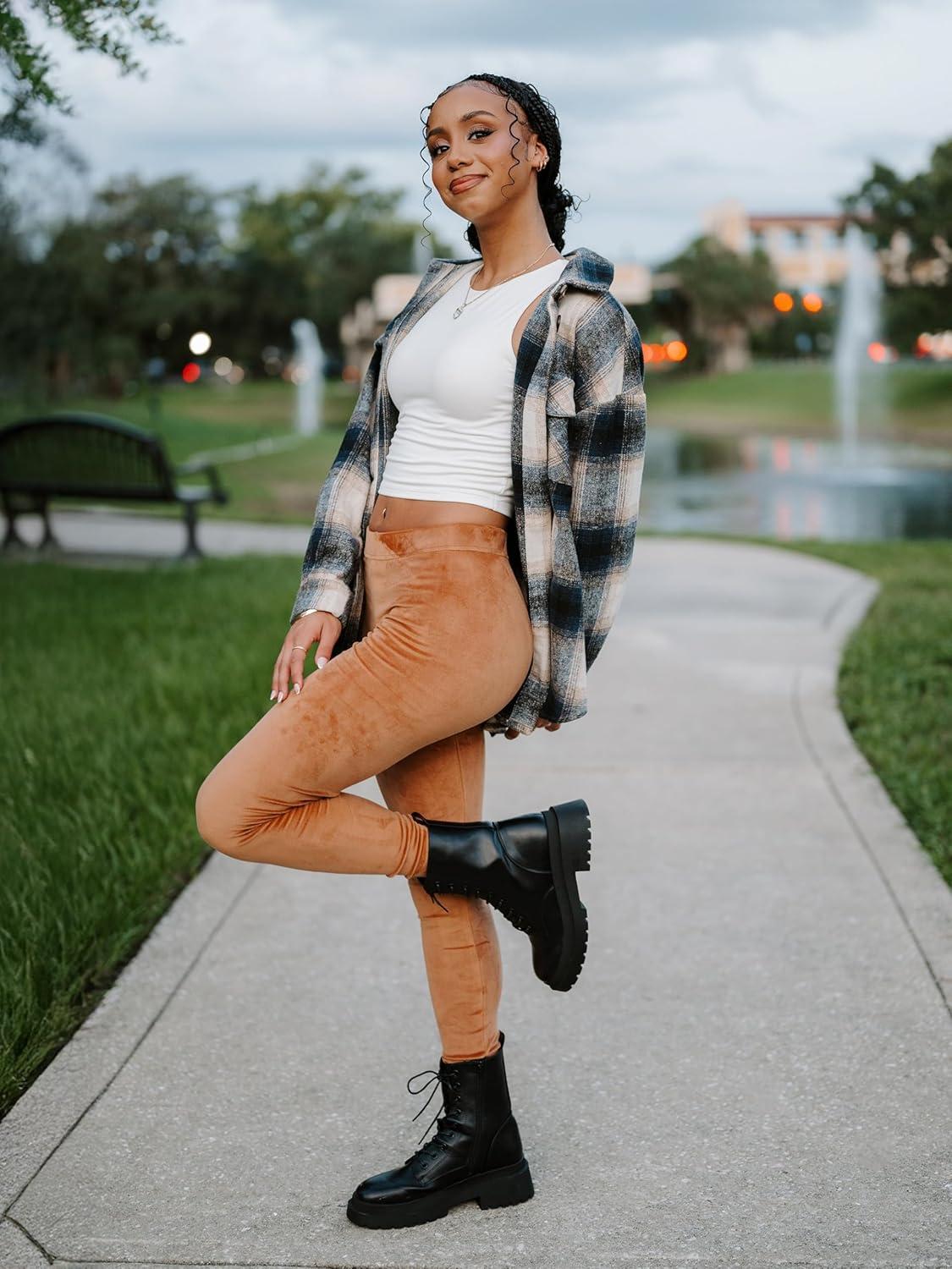 imageConceited Luxe Leggings Velvet or Vegan Leather Plus Size AvailableMocha