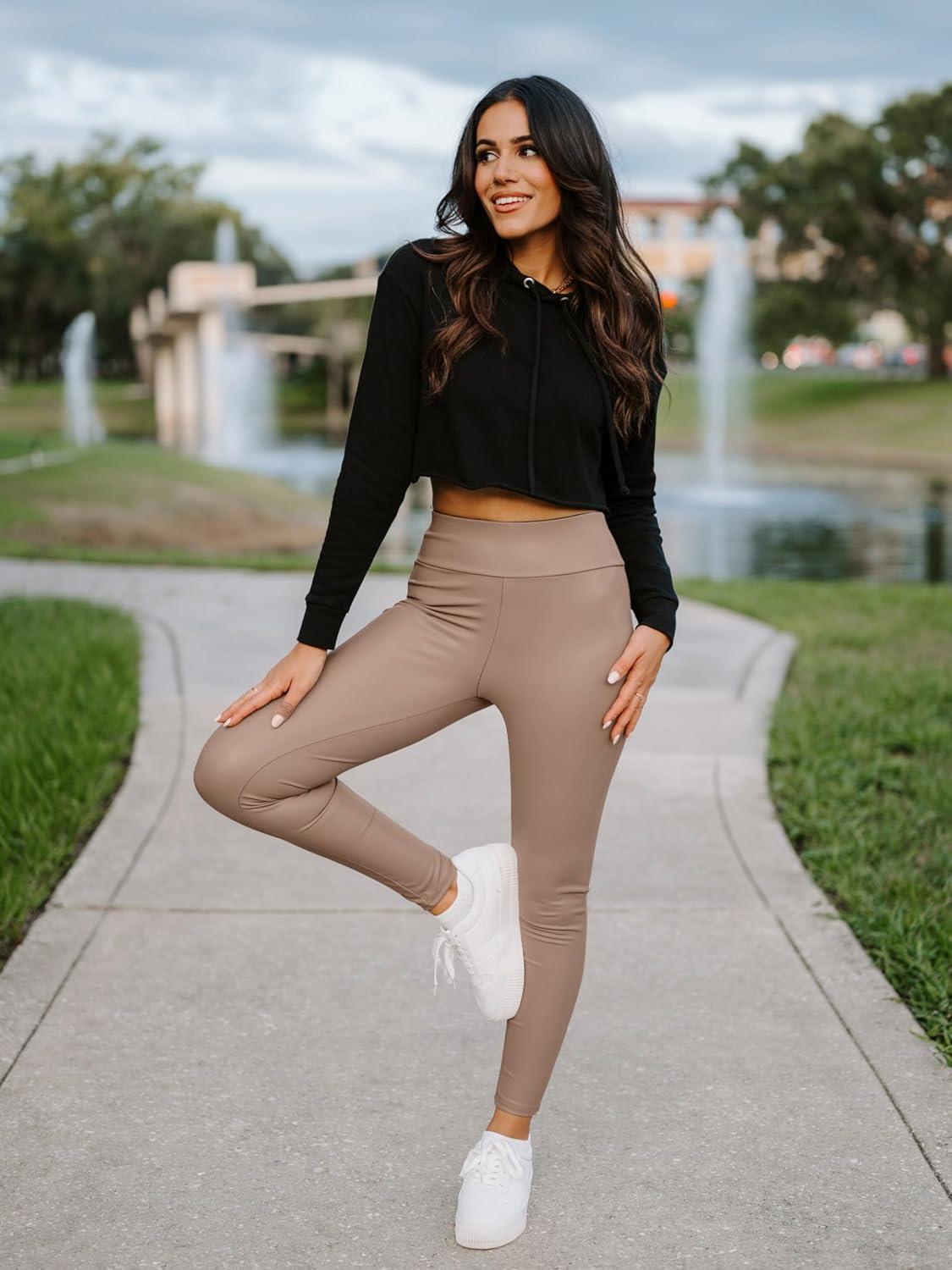 imageConceited Luxe Leggings Velvet or Vegan Leather Plus Size AvailableMocha