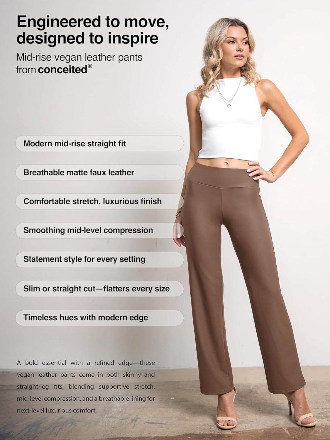 imageConceited Luxe Leggings Velvet or Vegan Leather Plus Size AvailableMocha