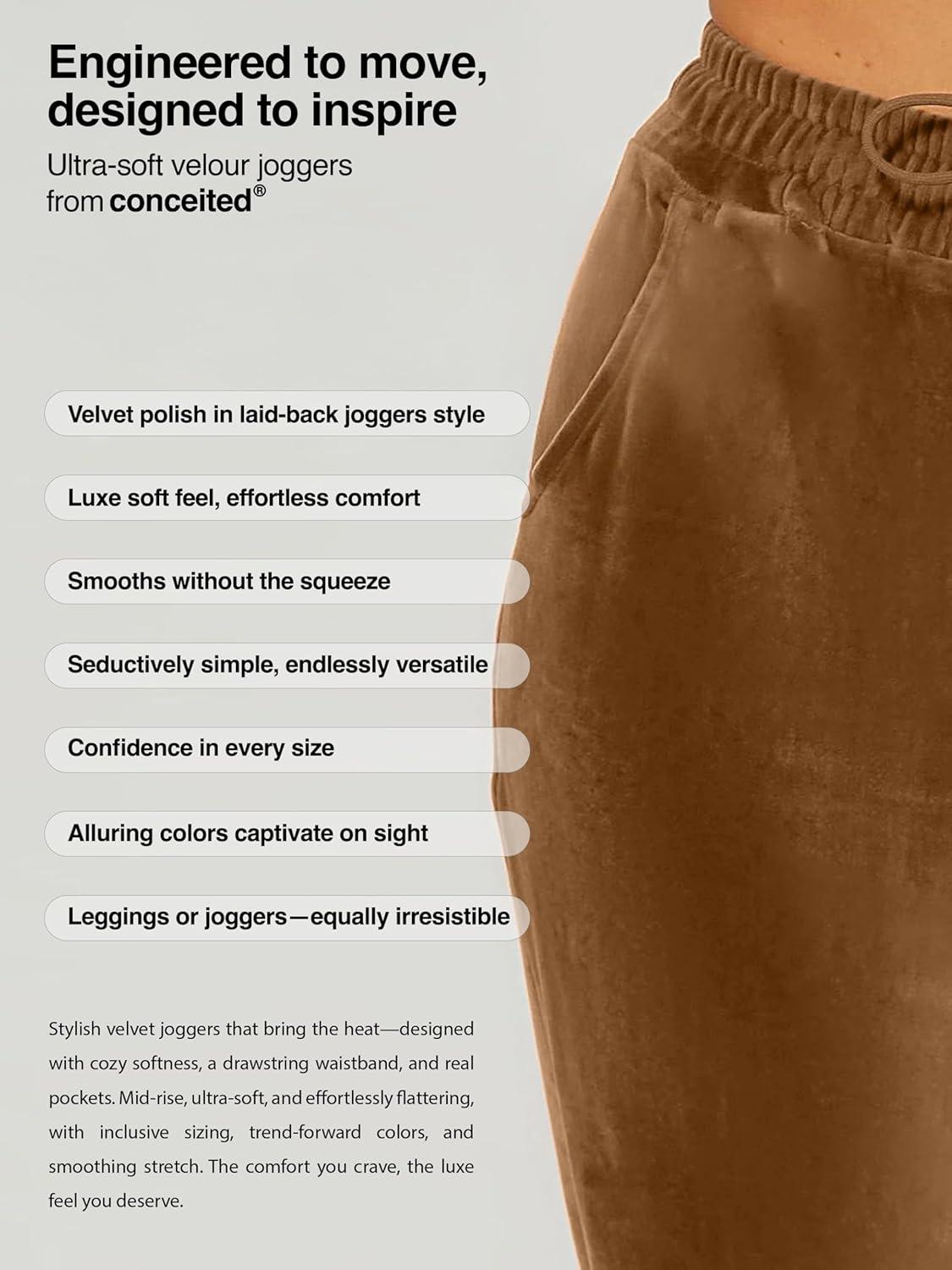 imageConceited Luxe Leggings Velvet or Vegan Leather Plus Size AvailableMocha