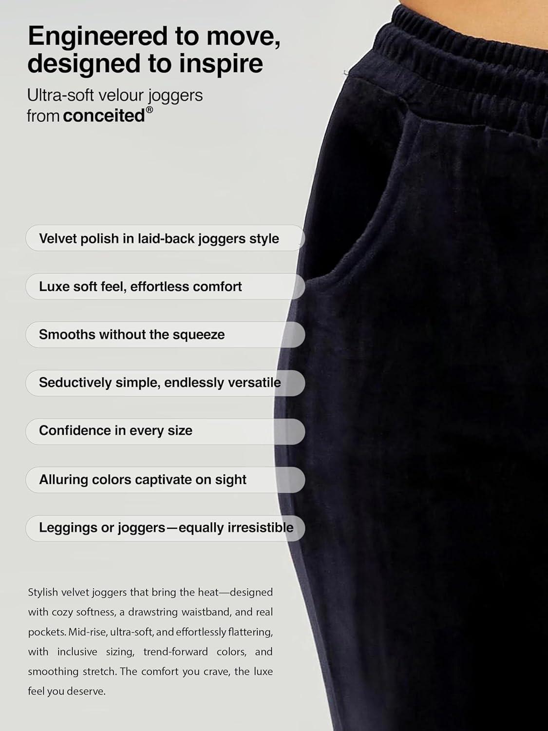 imageConceited Luxe Leggings Velvet or Vegan Leather Plus Size AvailableNavy Blue