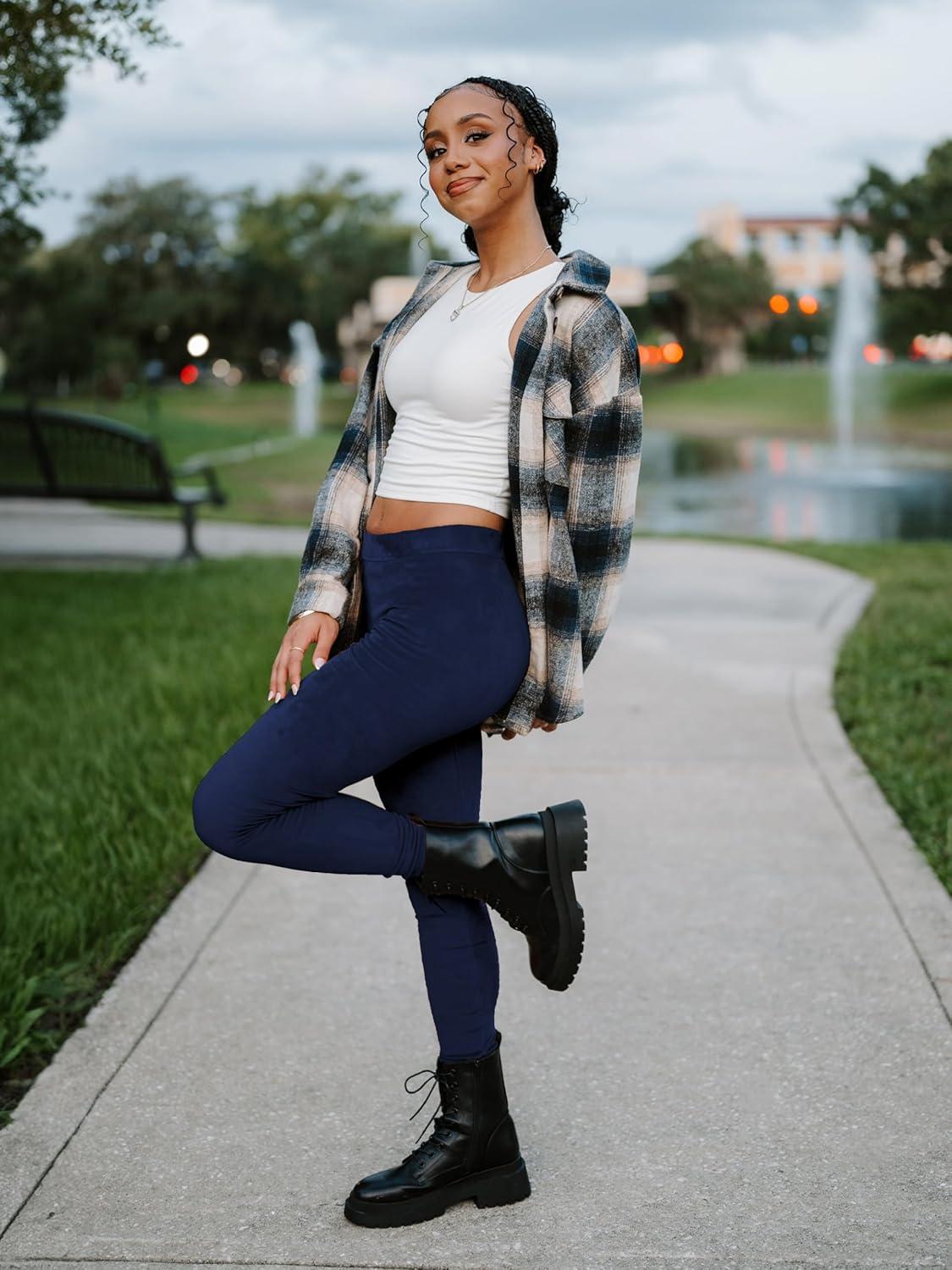 imageConceited Luxe Leggings Velvet or Vegan Leather Plus Size AvailableNavy Blue
