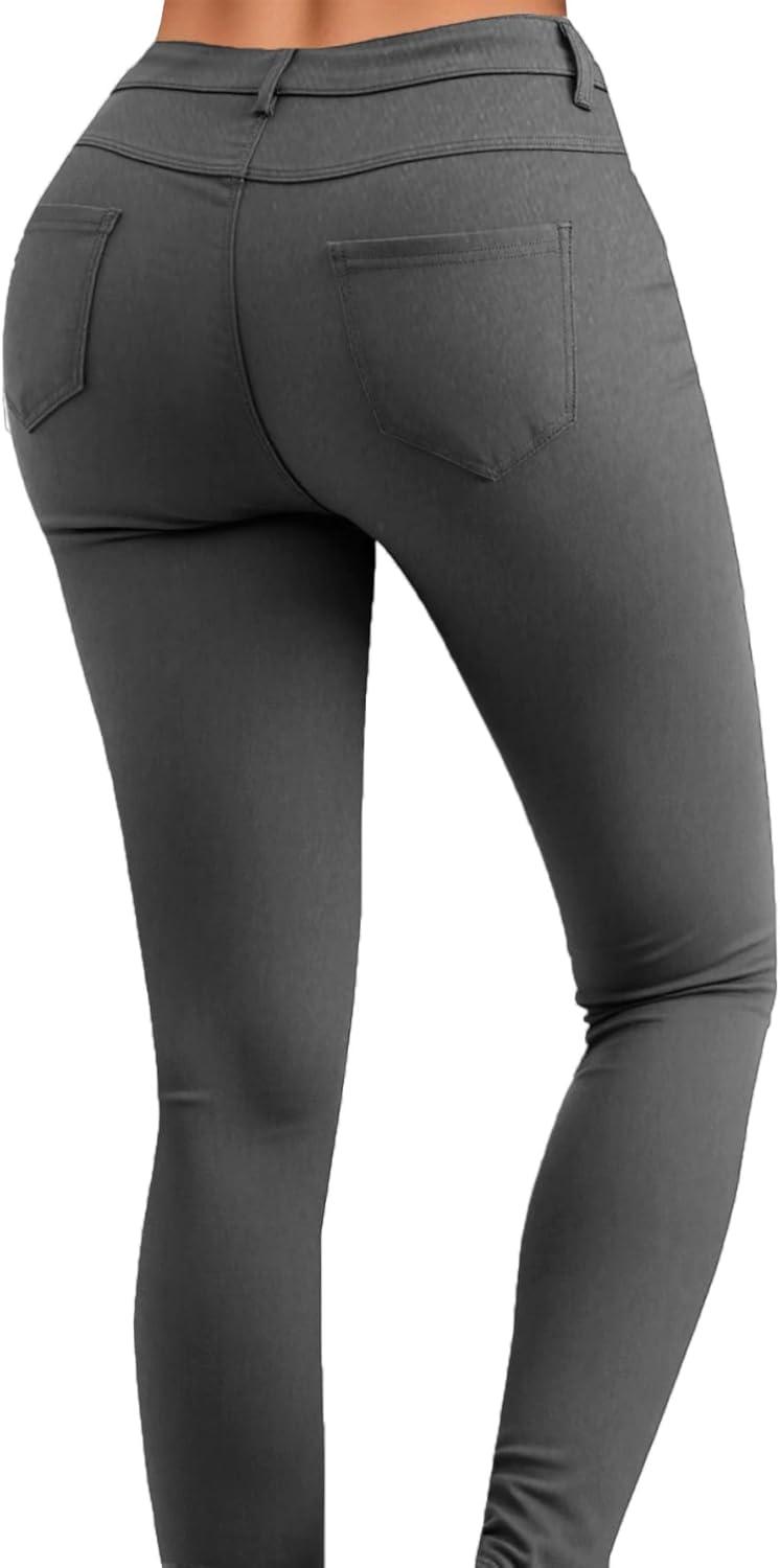 imageLeather Pants for Women High Waisted Skinny Tummy Control Thick Thermal Lined Stretch Sexy Push Up Pleather LeggingsDark Grey