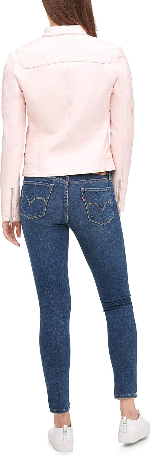 imageLevis Womens Faux Leather Motocross Racer Jacket Standard and PlusPeach Blush