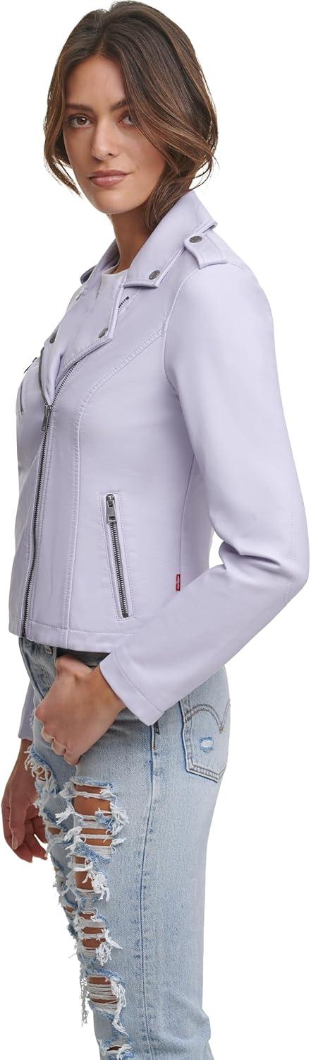 imageLevis womens The Classic Faux Leather Moto Jacket Regular amp Plus SizeLilac
