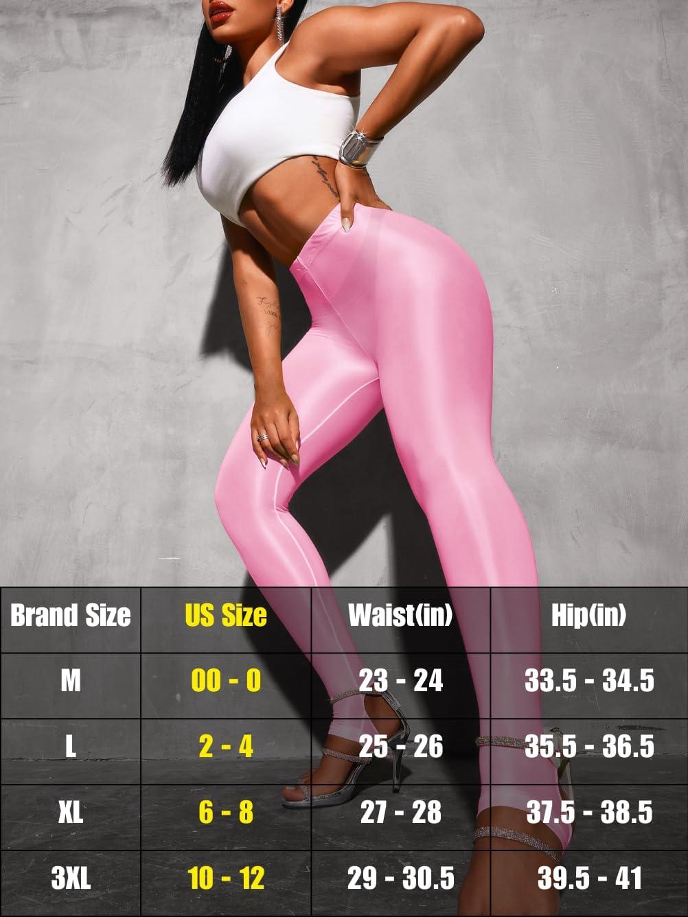 imageShiny Leggings for Women Rave Party Outfits Sexy Sheer Stirrup Pants High Waist Waisted See Through Mesh TightsLight Pink