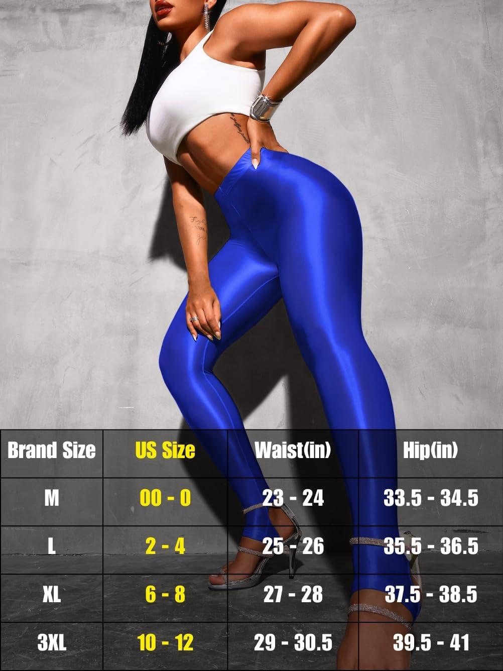 imageShiny Leggings for Women Rave Party Outfits Sexy Sheer Stirrup Pants High Waist Waisted See Through Mesh TightsRoyal Blue
