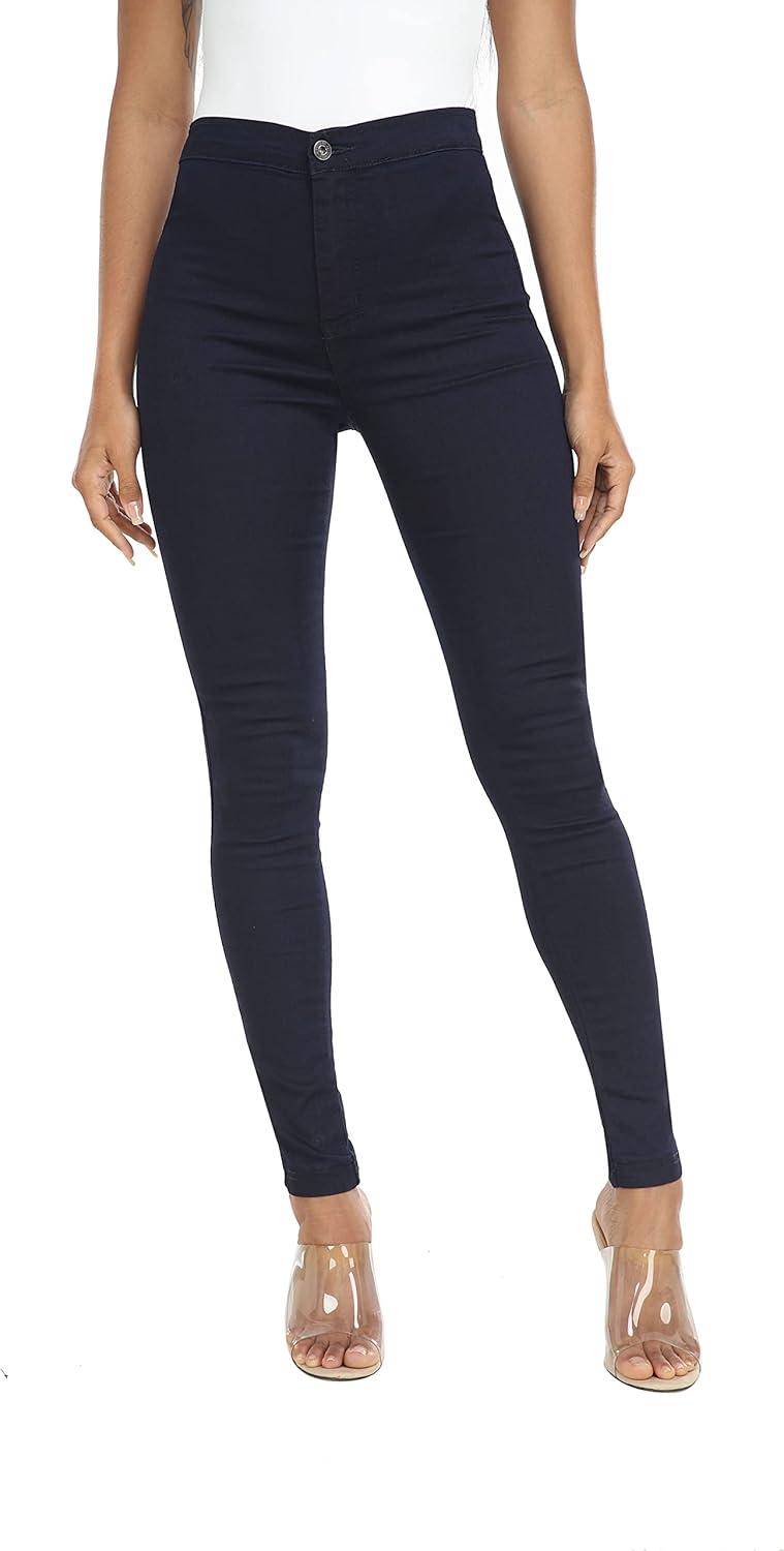 imageWAYRUNZ Womens High Waisted Pants Stretch Legging Jeans060denim Dark Blue