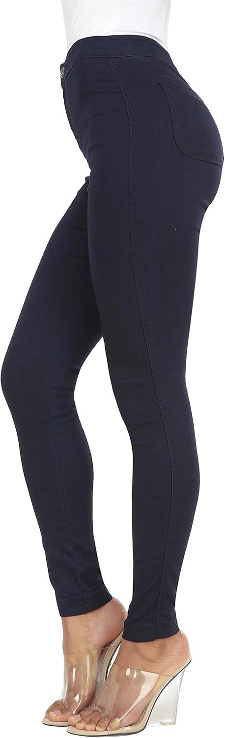 imageWAYRUNZ Womens High Waisted Pants Stretch Legging Jeans060denim Dark Blue