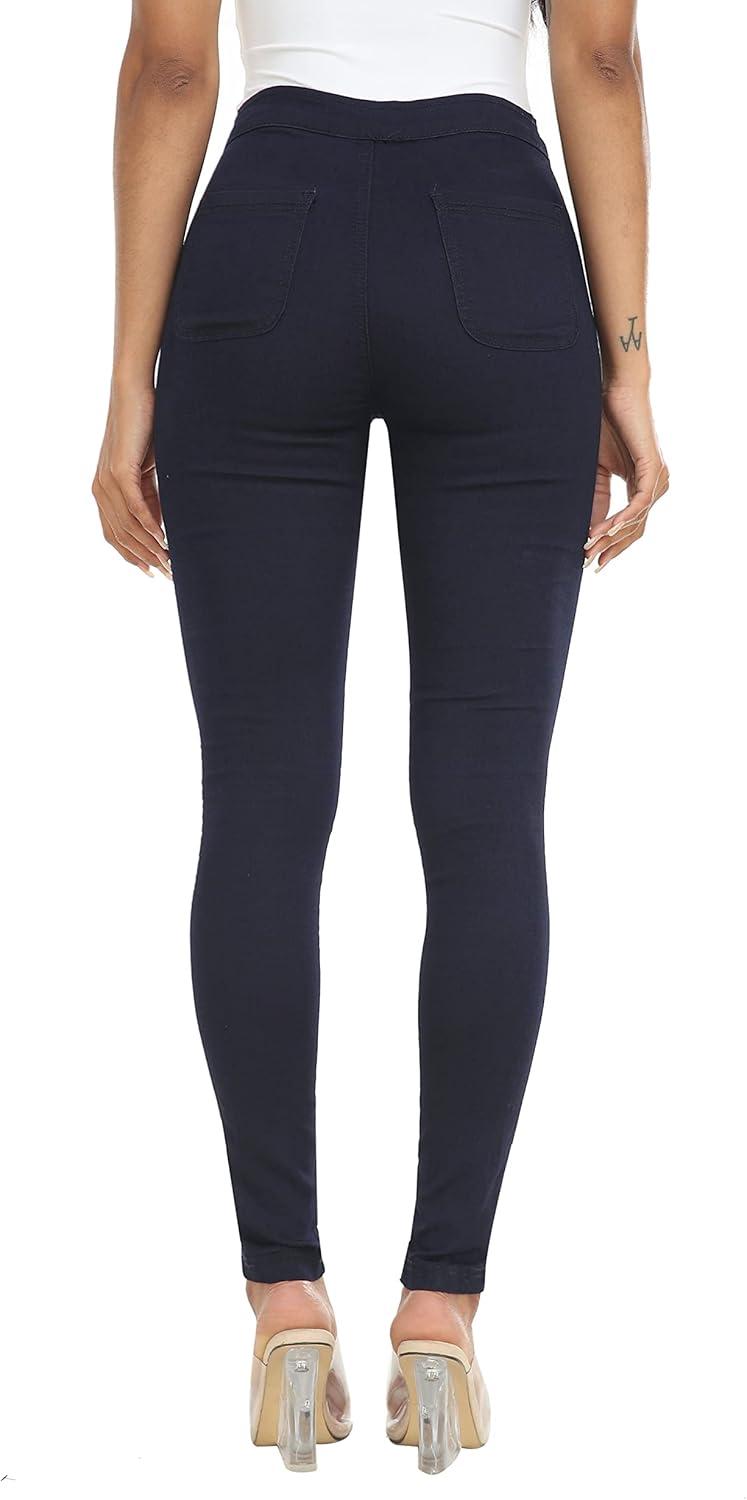 imageWAYRUNZ Womens High Waisted Pants Stretch Legging Jeans060denim Dark Blue