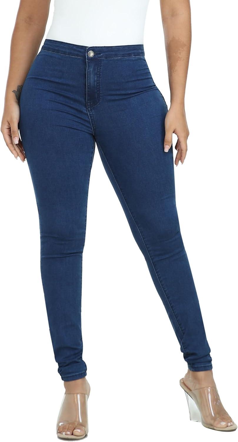 imageWAYRUNZ Womens High Waisted Pants Stretch Legging Jeans089dark Blue