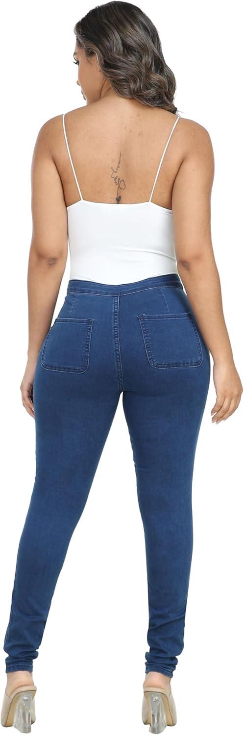 imageWAYRUNZ Womens High Waisted Pants Stretch Legging Jeans089dark Blue