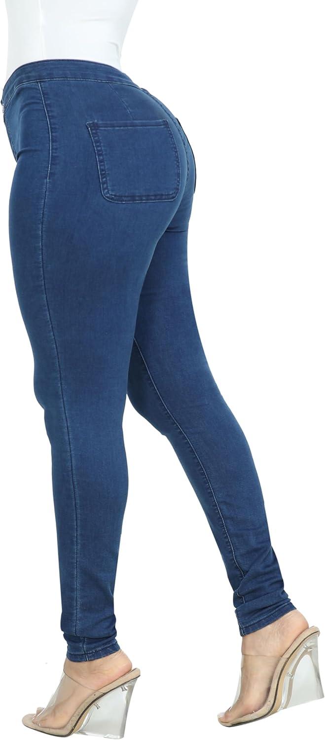 imageWAYRUNZ Womens High Waisted Pants Stretch Legging Jeans089dark Blue